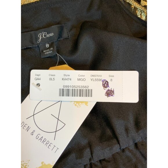 J.Crew Shimmering Gold Accordion Pleated Midi Dress NWT, Size 8 - Picture 8 of 8